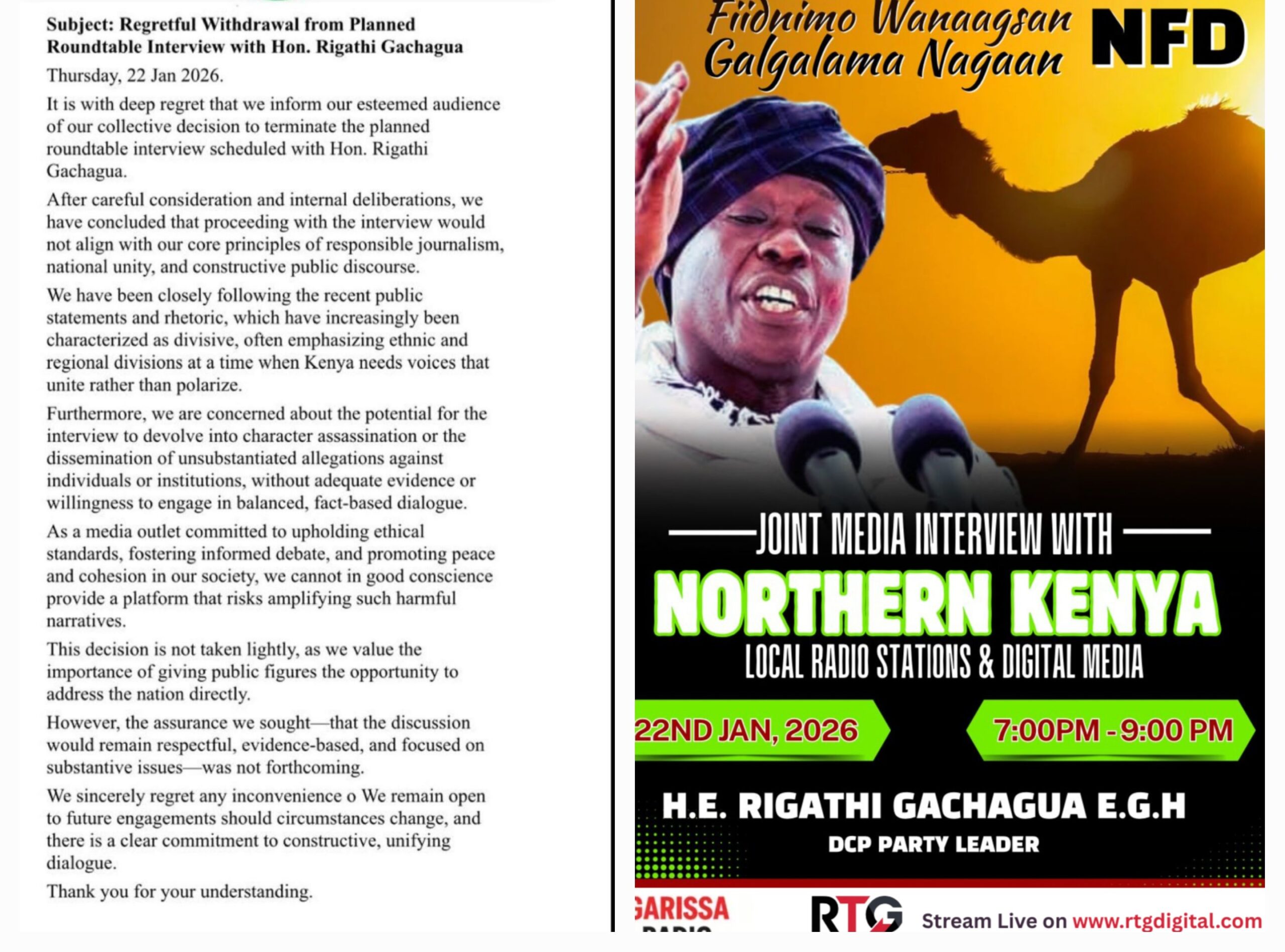 Why Northern Kenya Media Practitioners Withdrew from the Planned Roundtable with Gachagua – OPINION